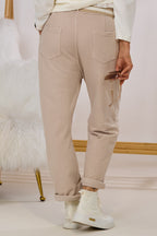 Joggpants mit Gürtel, beige