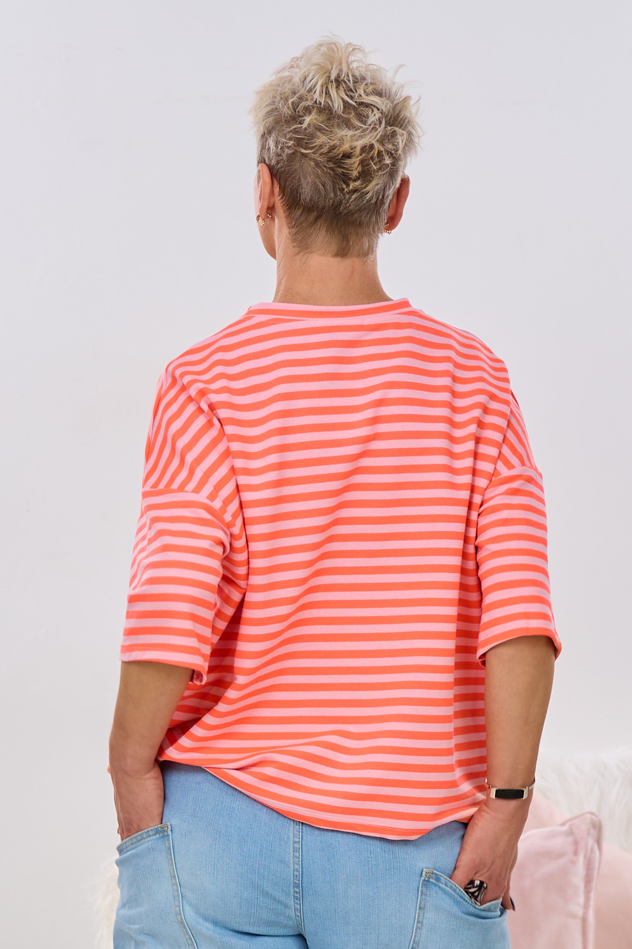 kurzarm Sweaty LOOK MY SMILE, orange-rosa