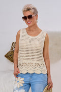 Crochet top, beige