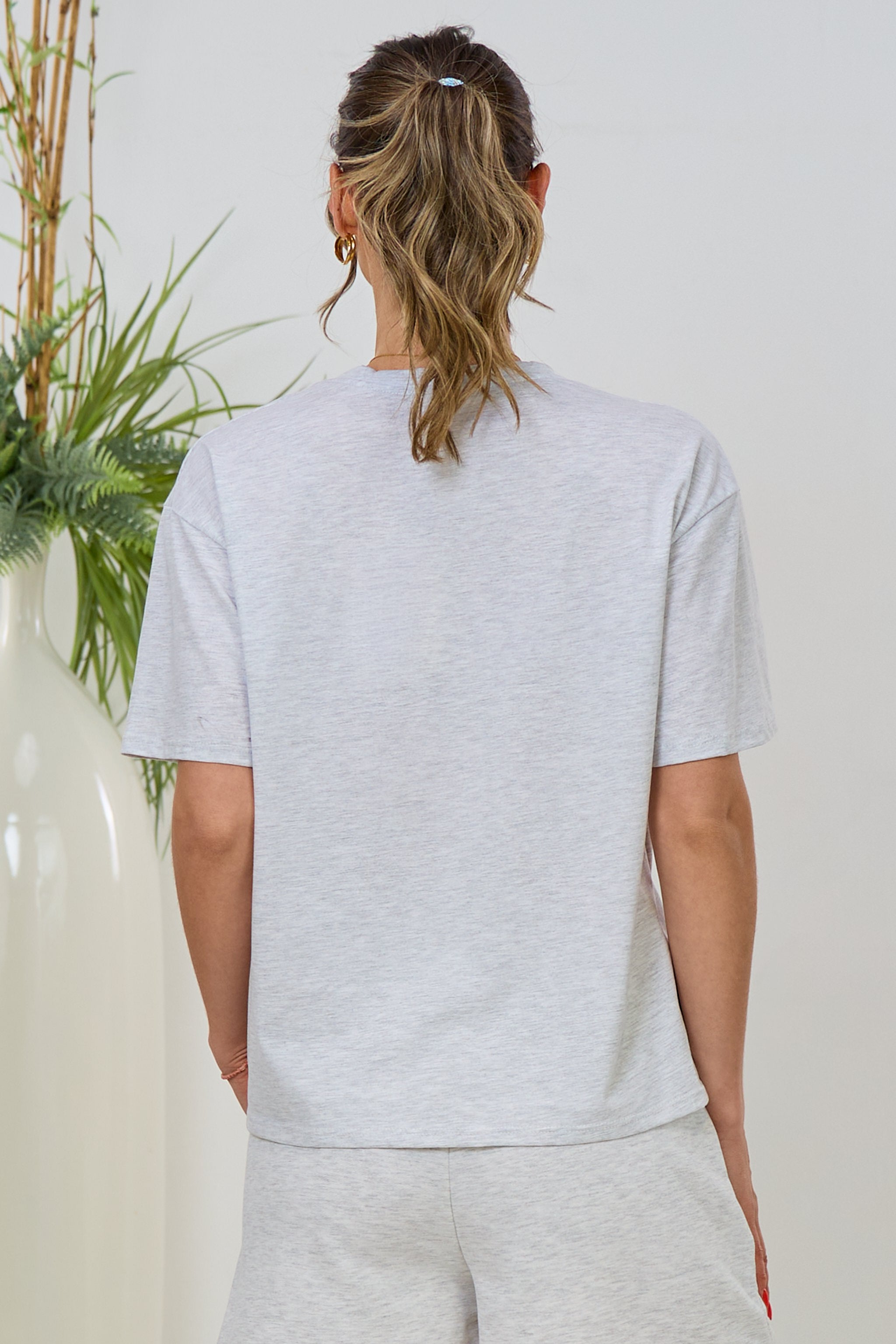 T-Shirt "Kitchen", hellgrau-rosa