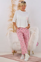 Jeans im Balloon-Style, rosa-leo