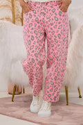 Jeans im Balloon-Style, rosa-leo