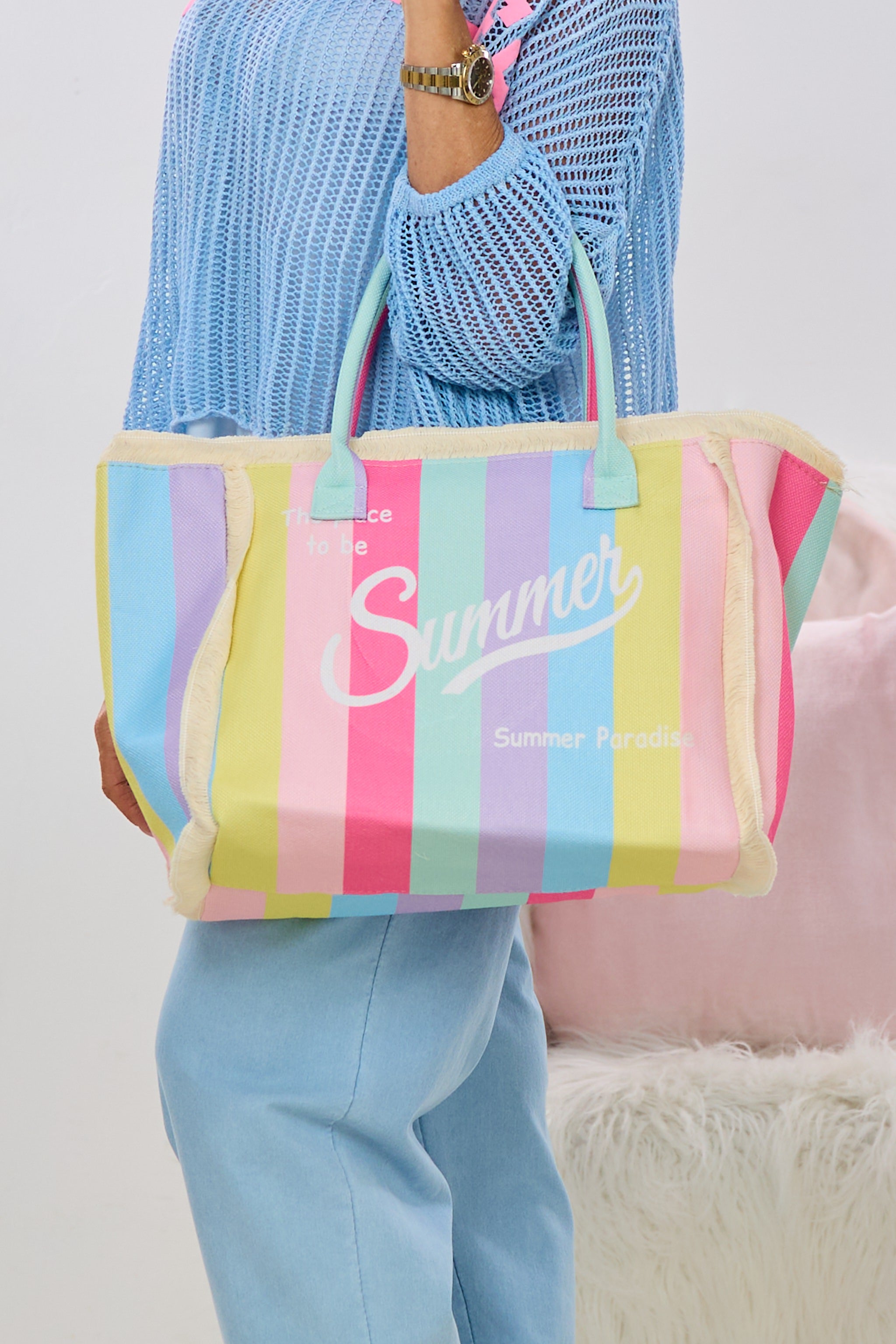 Shopper Summer, bunt-gestreift