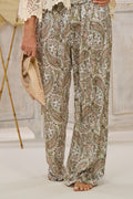 leichte Hose mit Paisley-Muster, khaki-ecru