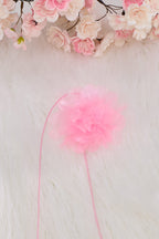 Tüllblüte mit Kordel, candyrosa