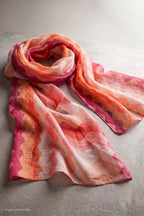 Tuch mit Wellenmuster, orange-rosa