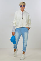 Leichte Jeans mit elastischem Bund, hell denim