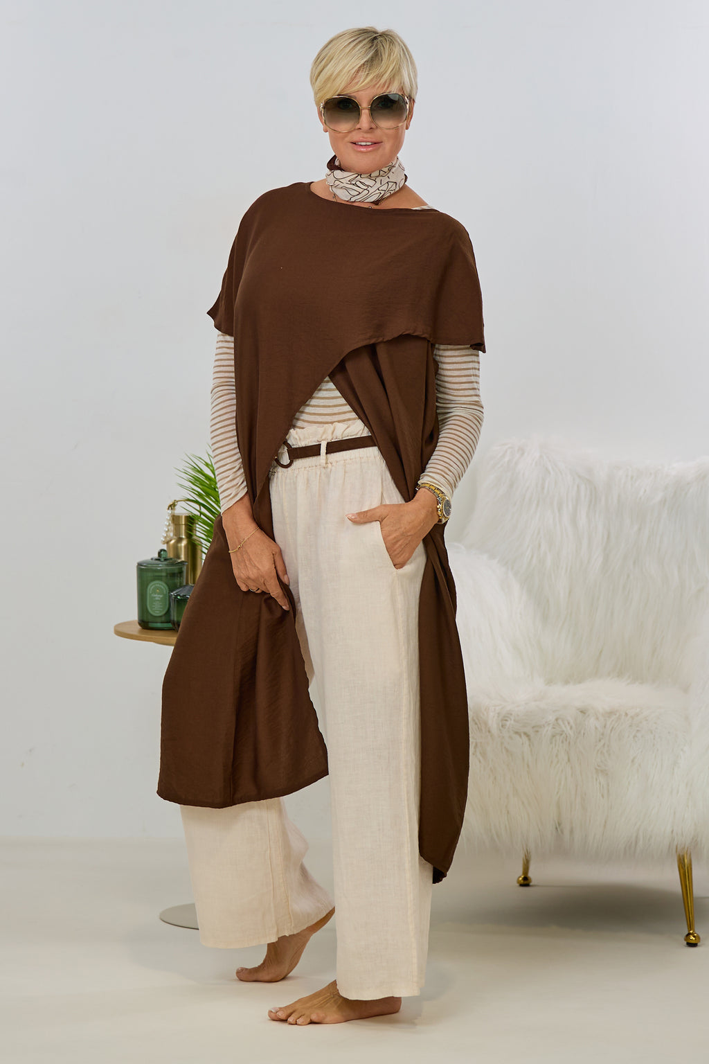 Overlay/Poncho, braun