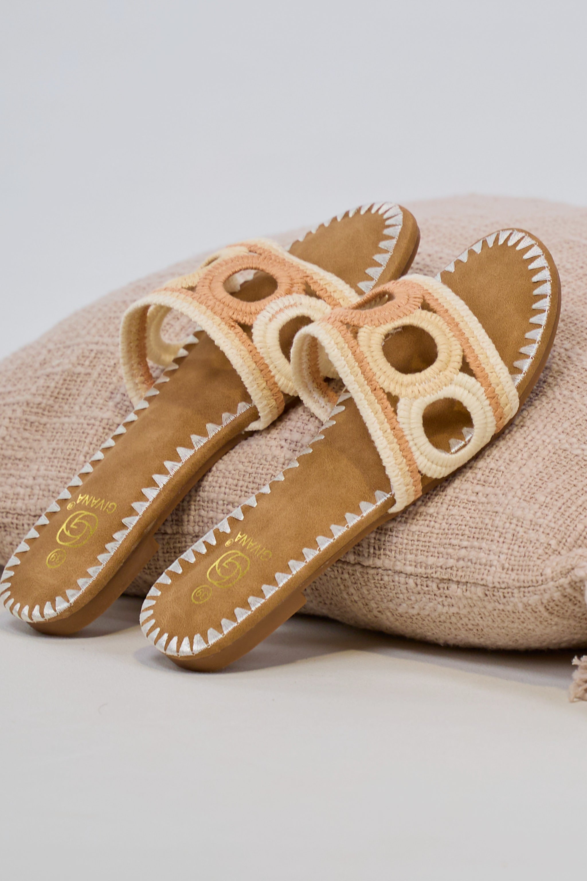 Boho Pantolette, beige-creme-nude
