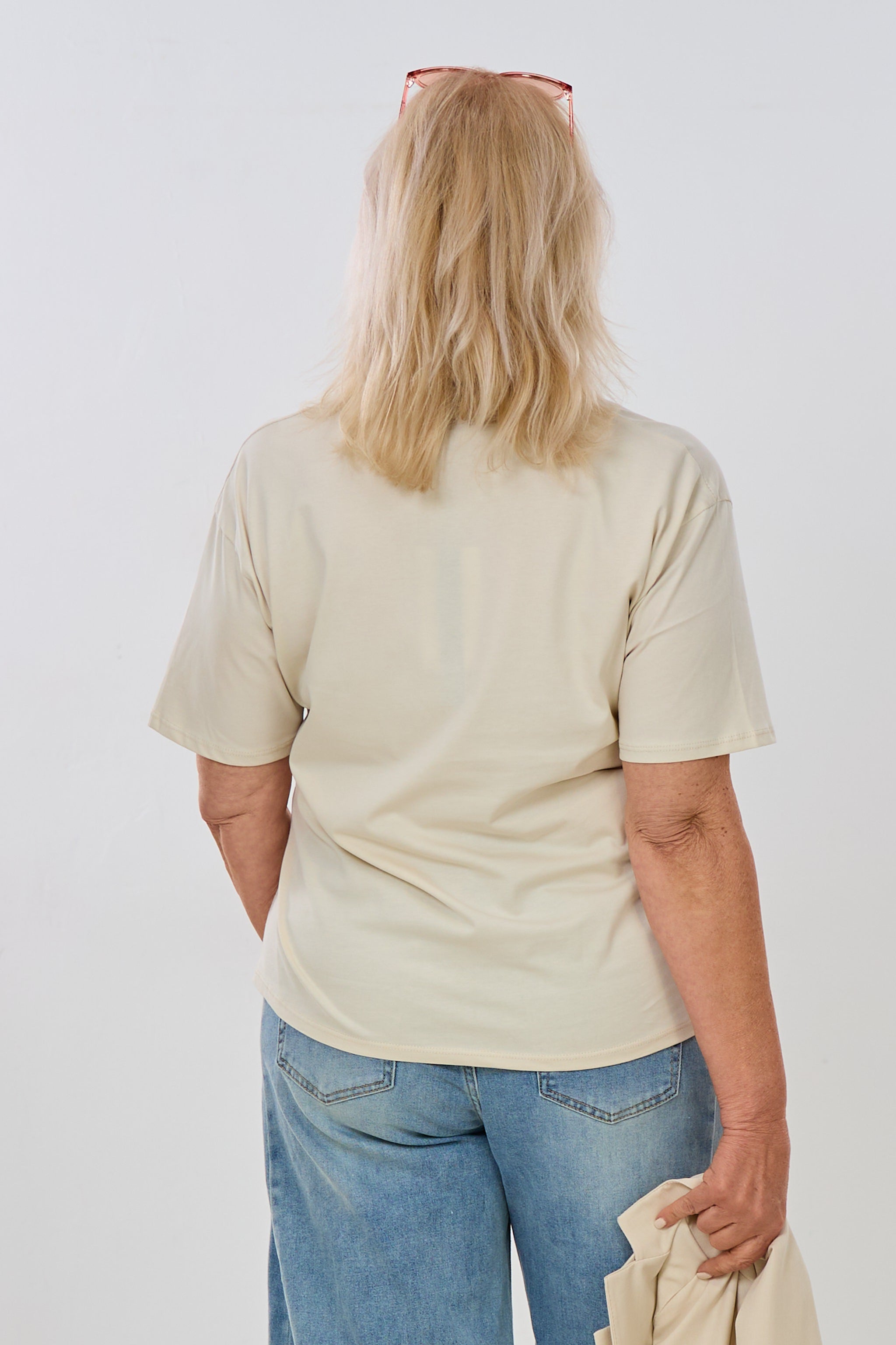 T-Shirt mit süßem CIAO-Druck, beige-leo-pink