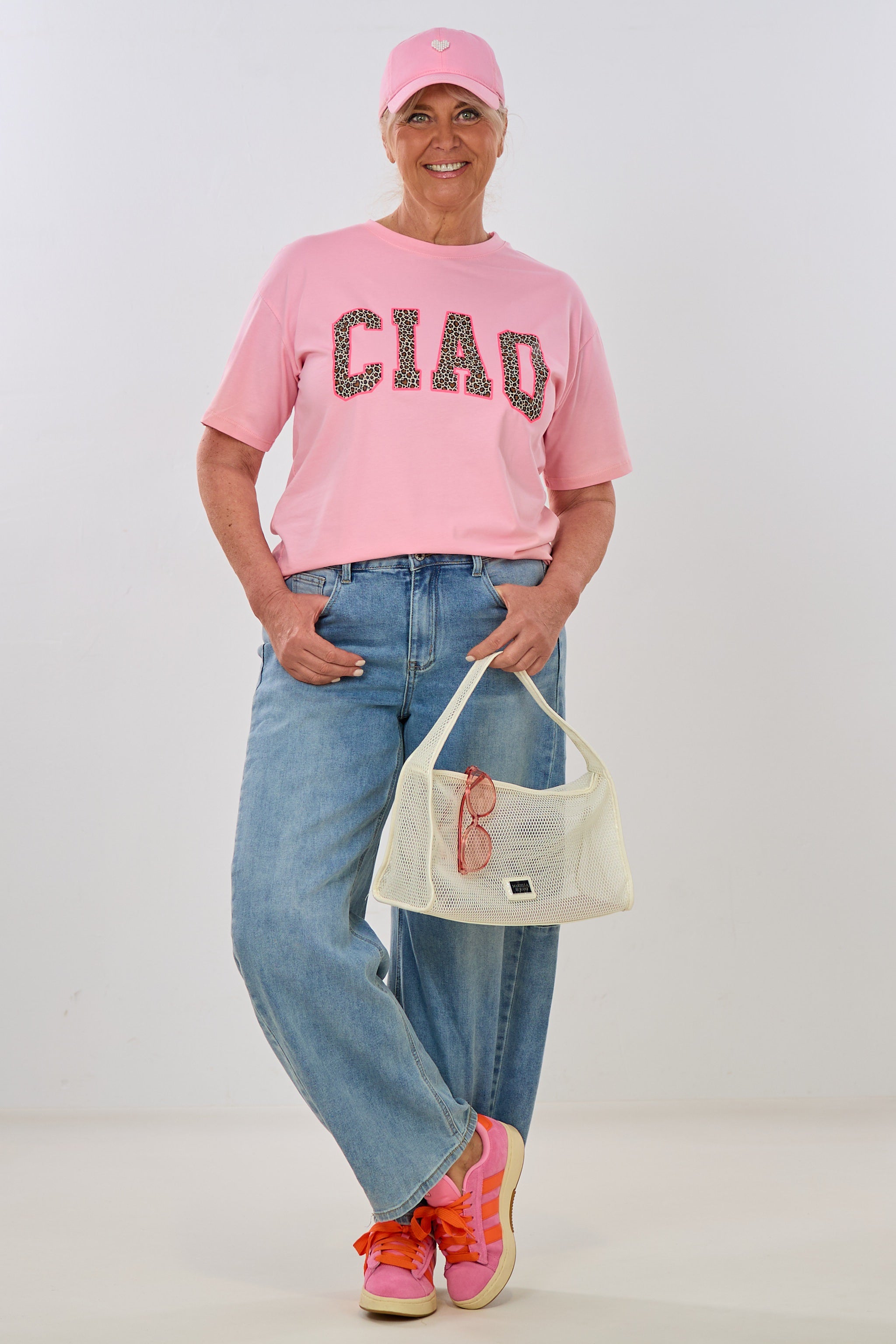 T-Shirt mit süßem CIAO-Druck, rosa-leo-pink