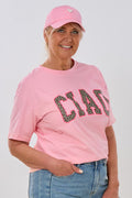 T-Shirt mit süßem CIAO-Druck, rosa-leo-pink