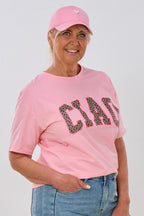 T-Shirt mit süßem CIAO-Druck, rosa-leo-pink
