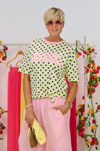 T-Shirt matcha moments, gelb-rosa