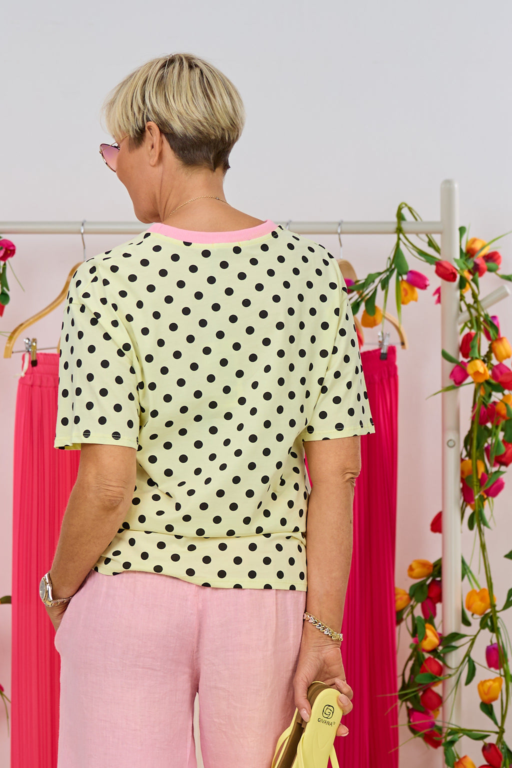 T-Shirt matcha moments, gelb-rosa