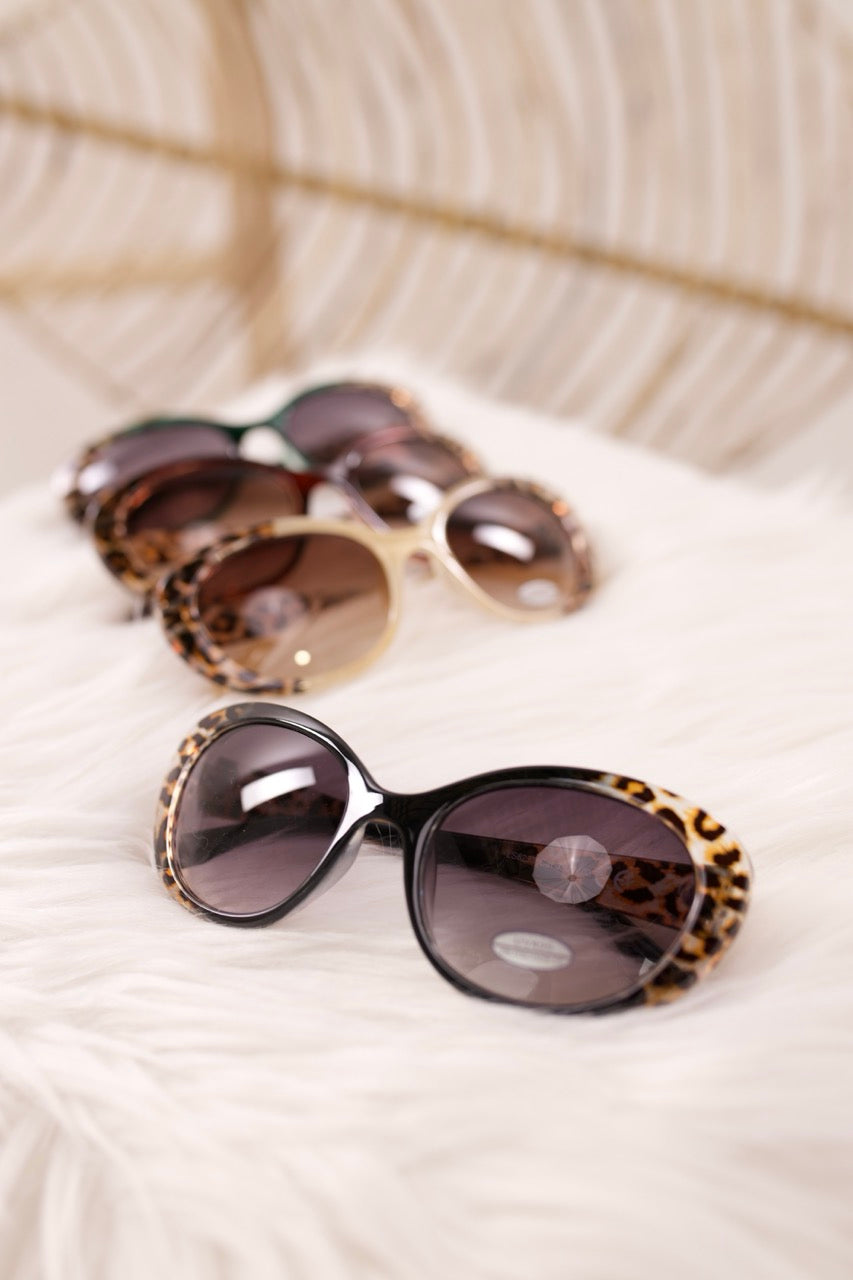 Elegante Sonnenbrille mit Leo, schwarz