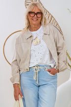 Blouson mit Schulterklappen, beige