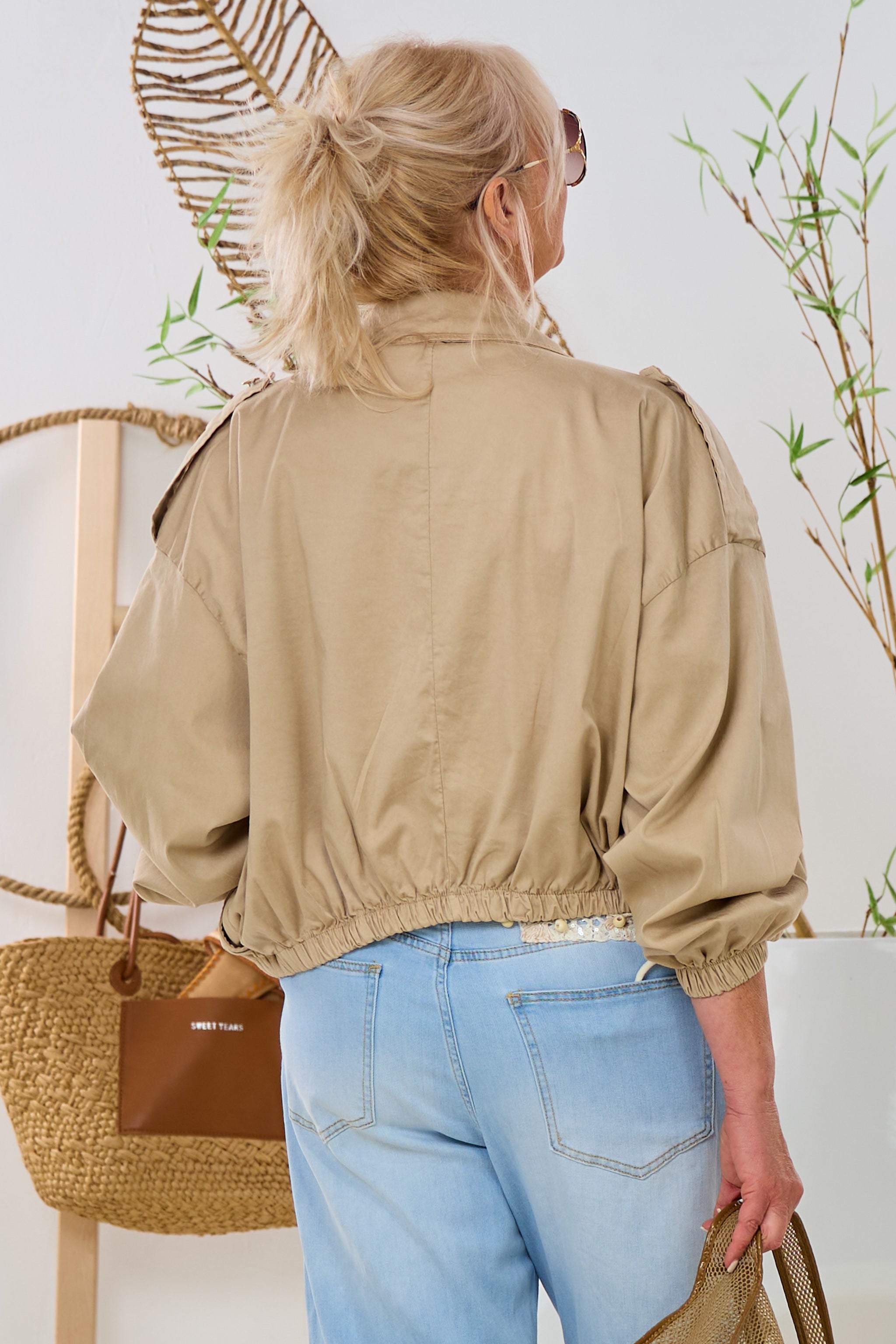 Blouson mit Schulterklappen, hellbraun