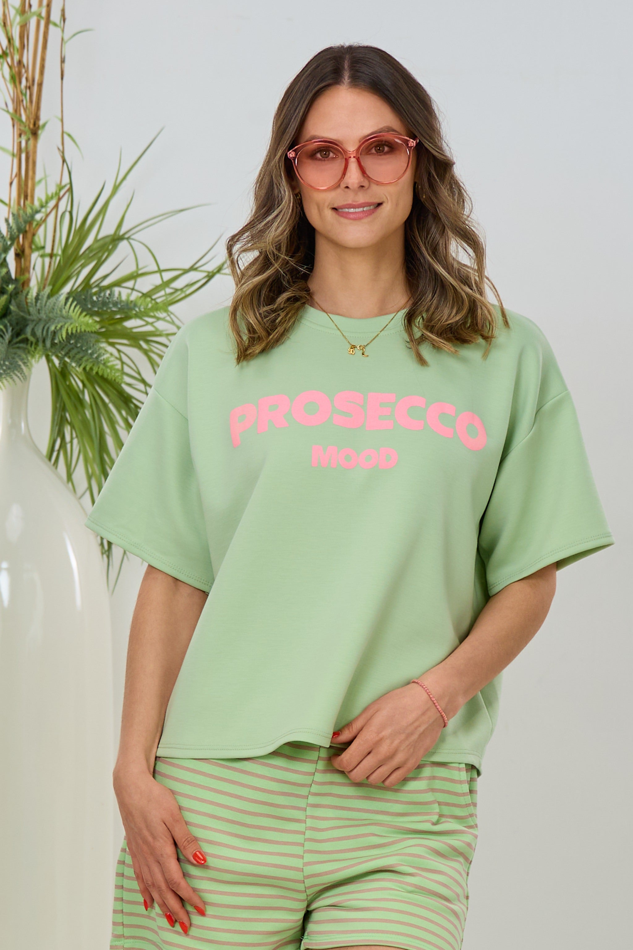 kurzarm Sweaty PROSECCO, lindgrün-rosa