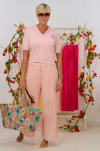 Feinstrick Jäckchen mit kurzen Ärmeln, rosa-pink