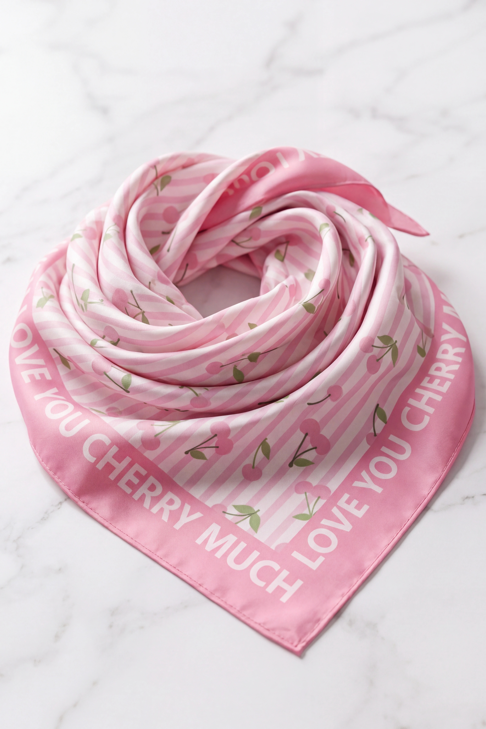 Viscose Tuch I LOVE YOU,  pink-rosa-ecru