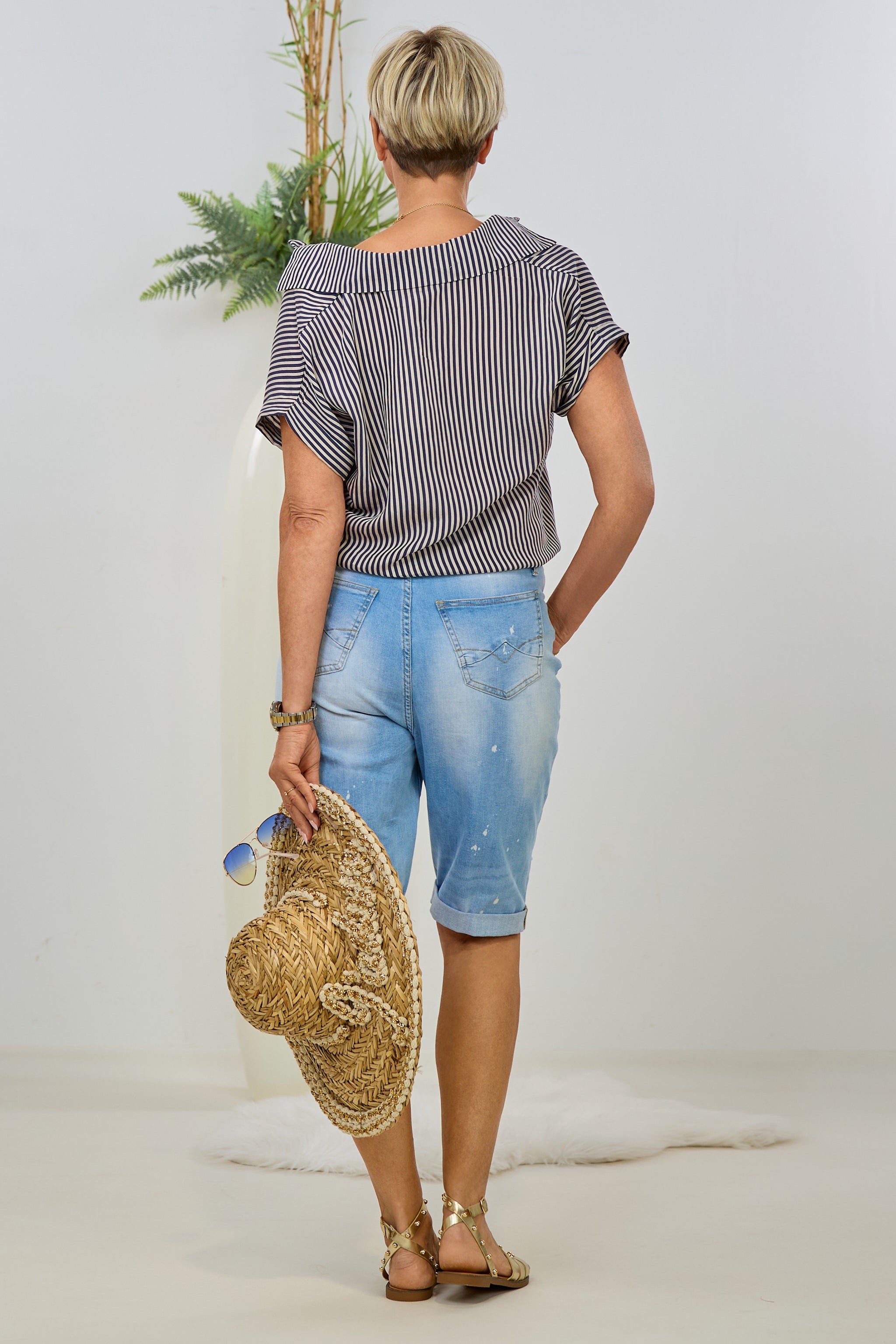 Jeans-Shorts im used look, denim