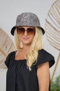Stoff-Bucket Hat, leo-schwarz