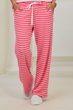geringelte Hose aus Viscose, pink-rosa