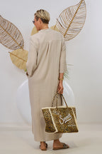 Kaftan-Kleid - uni, beige