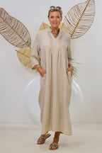 Kaftan-Kleid - uni, beige