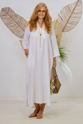 Kaftan-Kleid - uni, weiß