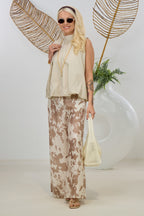 Rückenfreies Balloon-Blüschen, beige