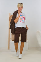 T-Shirt LA DOLCE VITA, weiß-bunt