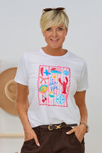 T-Shirt LA DOLCE VITA, weiß-bunt