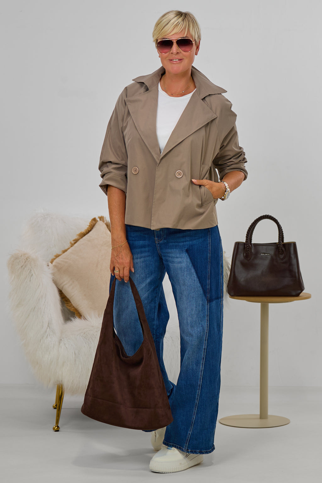 Trenchjacke, taupe