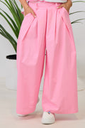 Leichter Hosenrock mit Falten, rosa