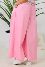 Leichter Hosenrock mit Falten, rosa