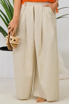 Leichter Hosenrock mit Falten, beige
