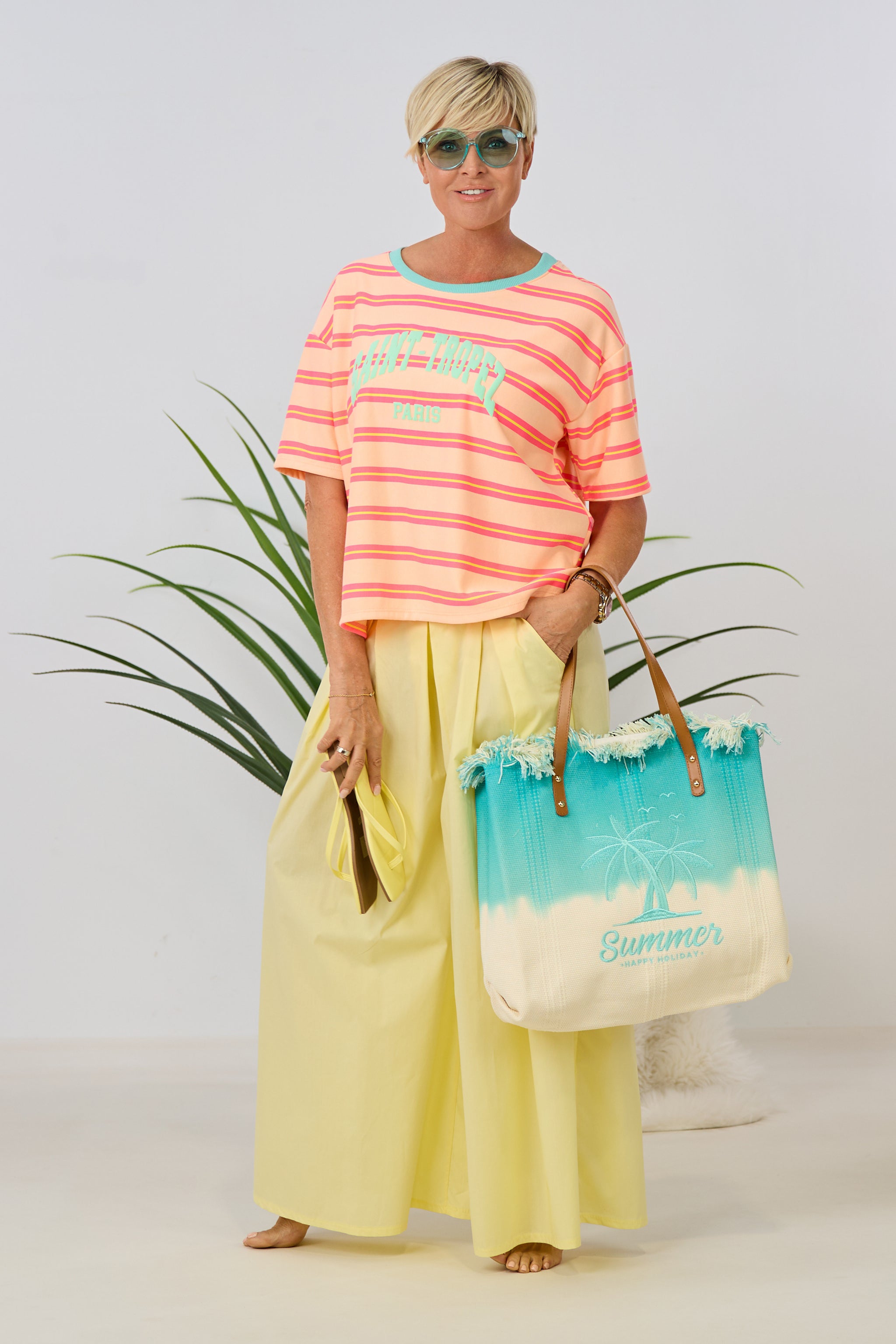 kurzarm Sweaty Saint-Tropez, apricot-pink
