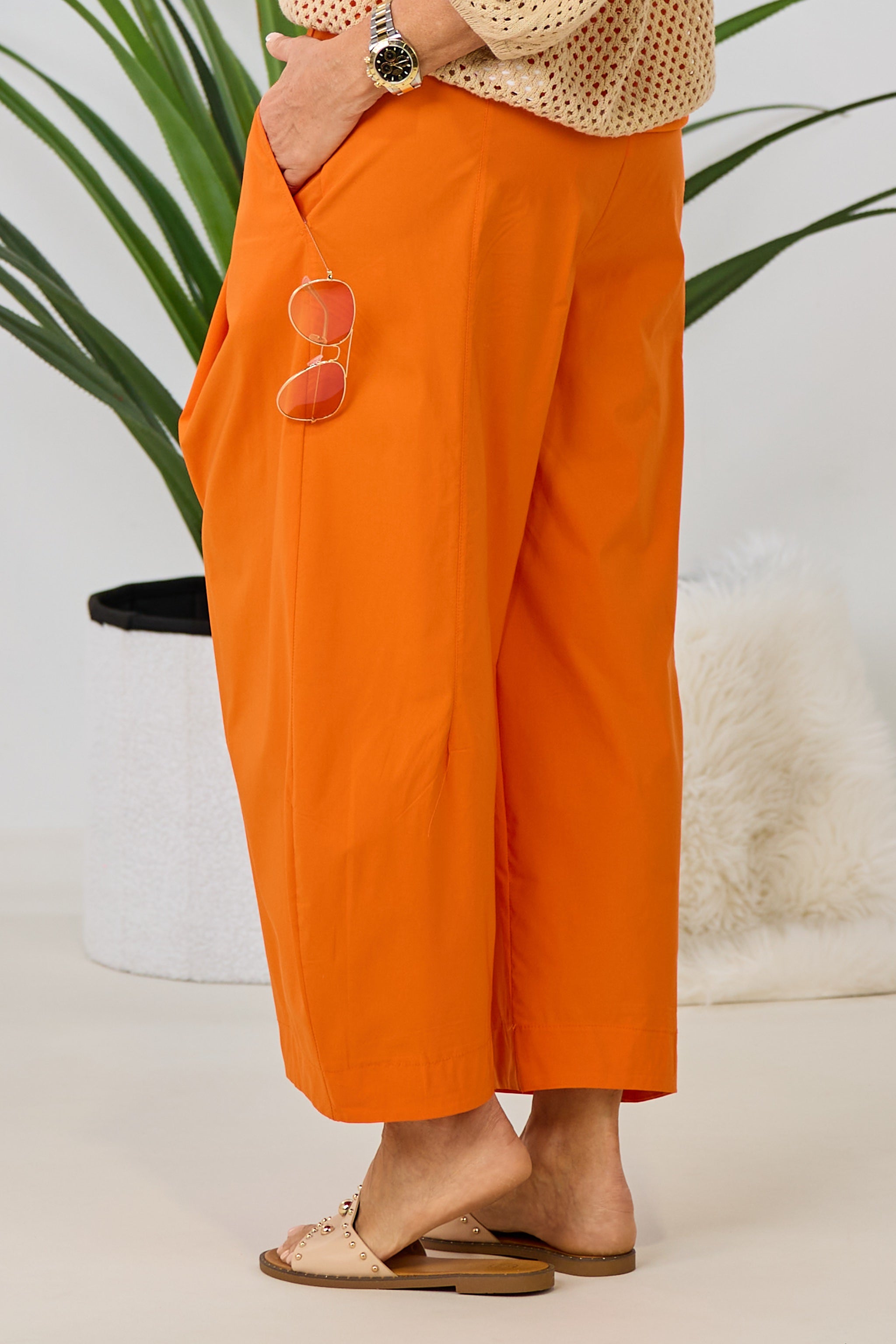 Leichte Hose im Balloon-Style, orange