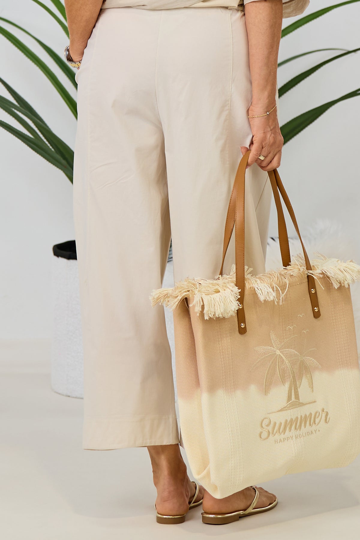 Leichte Hose im Balloon-Style, hellbeige