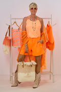 Shirt mit besonderem Rückenausschnitt, neon orange
