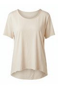 langes oversized Basic Shirt, beige
