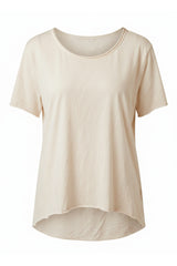 langes oversized Basic Shirt, beige