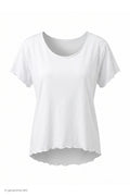 Basic Shirt mit leicht gewellten Abschlüssen - klein, weiß