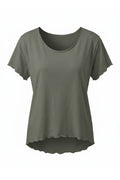Basic Shirt mit leicht gewellten Abschlüssen - klein, taupe