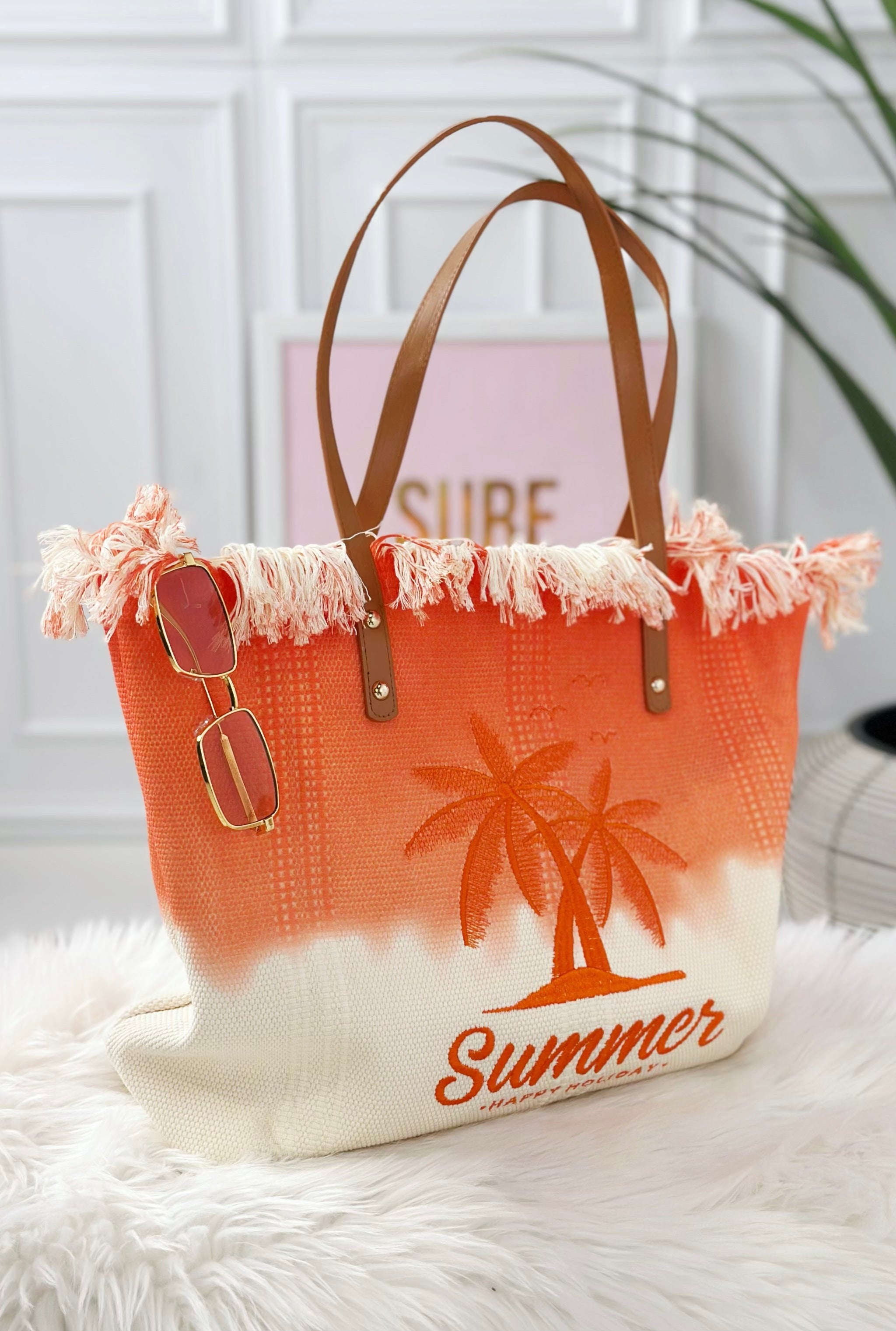 Strandtasche SUMMER, orange-creme