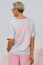 kurzarm Sweaty SMILEY, grau-rosa