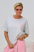 kurzarm Sweaty SMILEY, grau-rosa