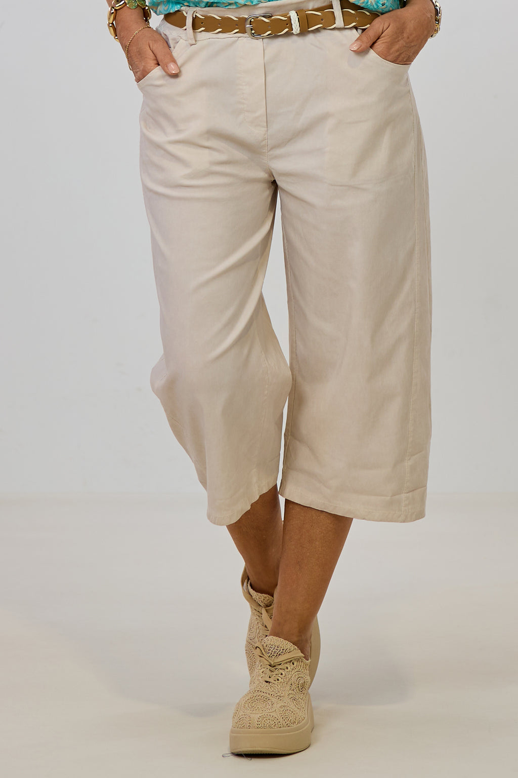 Bermuda-Hose, beige